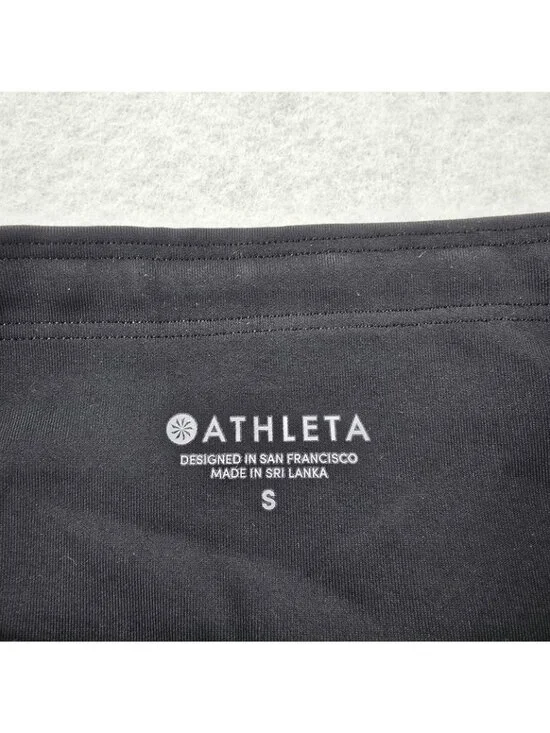 Athleta Ankle Cropped Leggings Size Small Black Activewear Athleisure 54023 - Picture 3 of 9